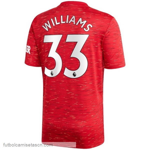 Camiseta Manchester United NO.33 Williams 1ª 2020/21 Rojo